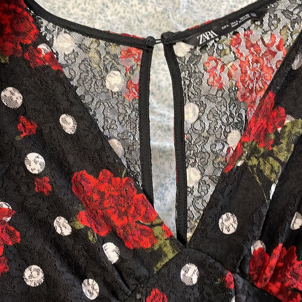 Zara lace rose print dress - Picture 5 of 6